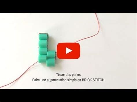 Illustration montrant une augmentation en Brick Stitch.