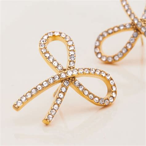 Boucles d'oreilles nœud et cristal