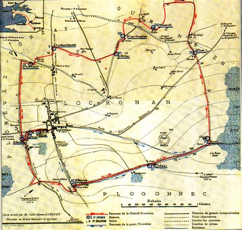 Carte du parcours de la Grande Troménie de Locronan