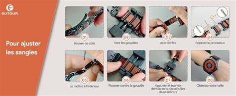 Illustration montrant le réglage du bracelet