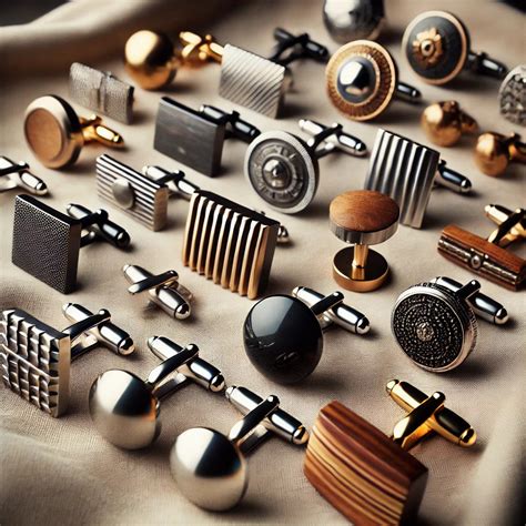 Boutons de manchette variés en matériaux et styles
