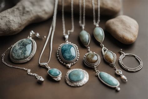 Collage de photos montrant divers bijoux en argent avec des pierres onyx, cornaline, œil de tigre et améthyste.