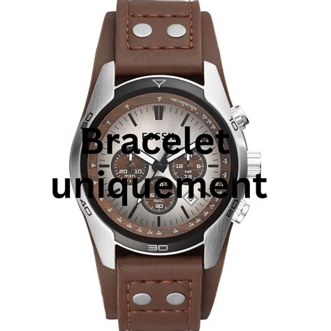 Bracelet en cuir brun pour montre Fossil CH2565 Coachman