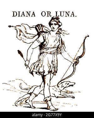 Représentation de la déesse Diane ou de figures mythologiques associées à la Lune