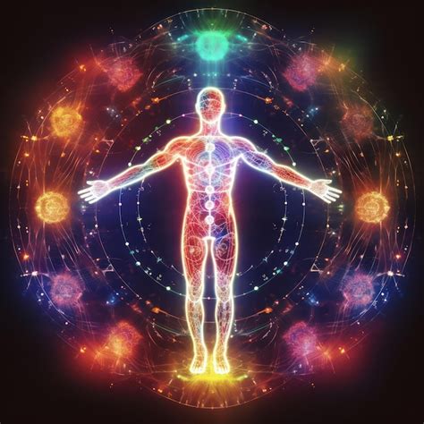 Illustration des différents chakras du corps humain.