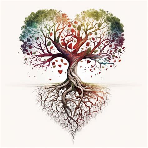 Illustration d'un arbre de vie stylisé avec des cœurs