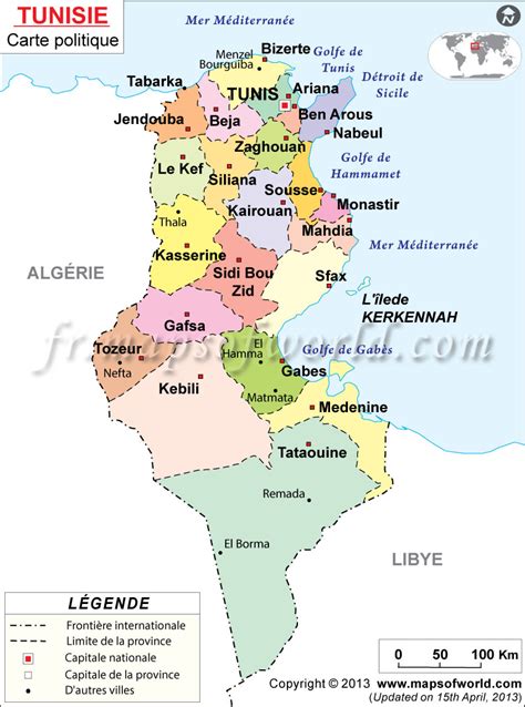 Carte de la Tunisie et de la Libye indiquant les zones d'opérations de Bourgoin
