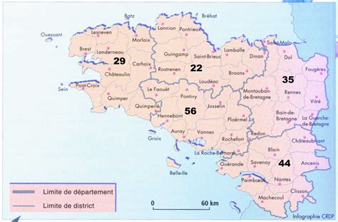 Carte de la Bretagne avec les zones des opérations SAS