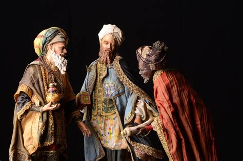 Représentation des Rois Mages apportant leurs dons à l'enfant Jésus