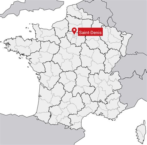 Carte de Saint-Denis avec la localisation de l'établissement 