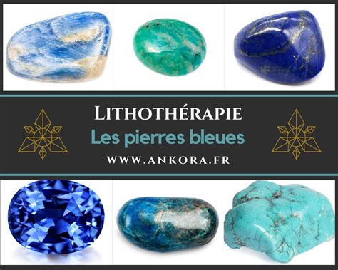 Infographie présentant différentes pierres bleues claires avec leurs noms et leurs nuances.