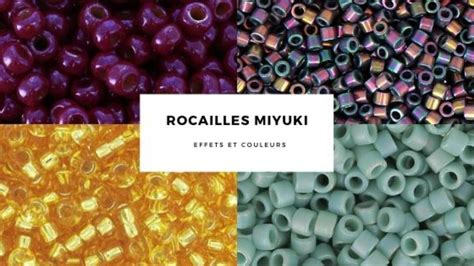 Illustration de différentes perles Miyuki aux couleurs vives et aux formes variées
