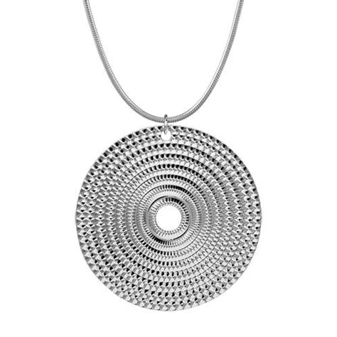 Gros collier argent avec pendentif géométrique