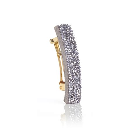Barrette élégante ornée de cristaux Swarovski, avec un contour blanc